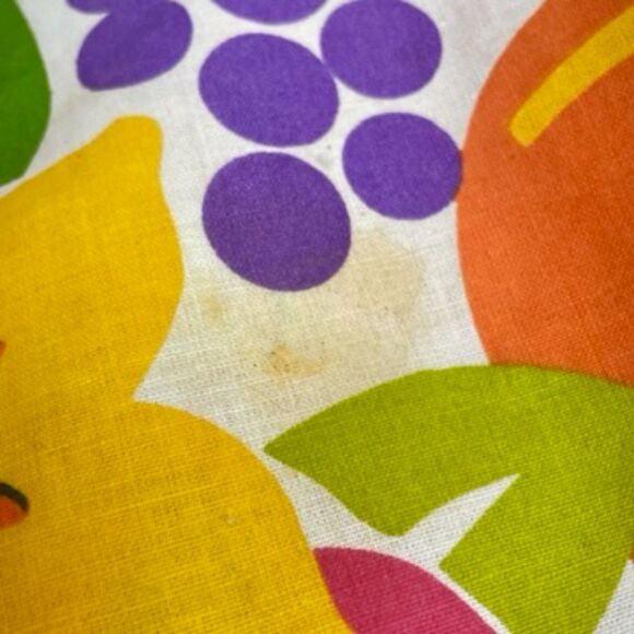 Summer Fruit Round Table Cloth Bright Colorful Watermelon Lime Oranges 70"-Flaws - Picture 6 of 9